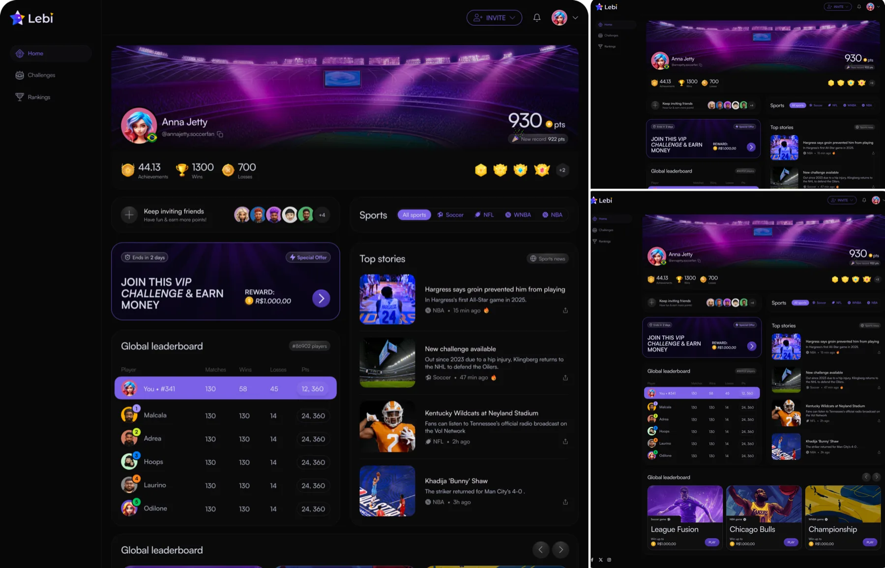 The redesigned Lebi experience, guest discovery split from the logged-in dashboard
